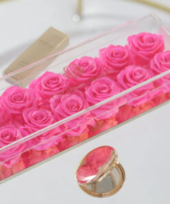 Madison Gold Twelve Roses Gift Box in Barbie-lish