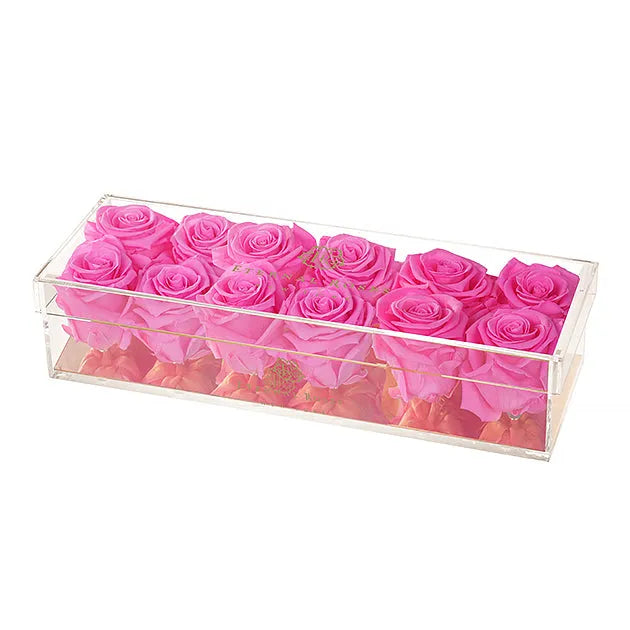 Madison Gold Twelve Roses Gift Box in Barbie-lish - Image 2