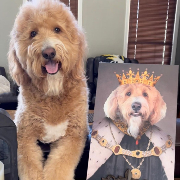 Crowned King Custom Pet Portrait