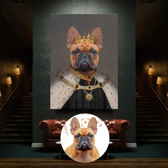 Crowned King Custom Pet Portrait - Image 2