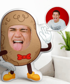 Custom Face Minime Throw Pillow Mr Potato Gifts for Him Personalized Photo Minime Pillow
