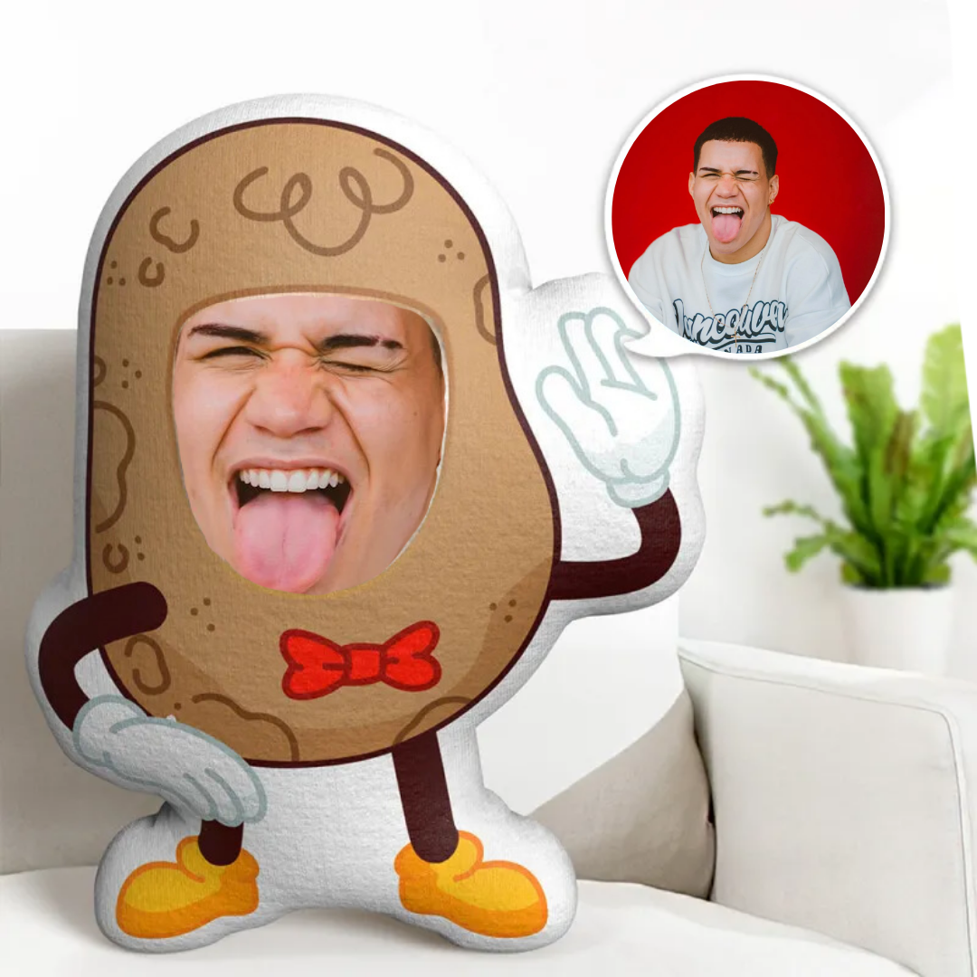 Custom Face Minime Throw Pillow Mr Potato Gifts for Him Personalized Photo Minime Pillow