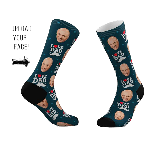 Custom "I Love Dad" Face Socks