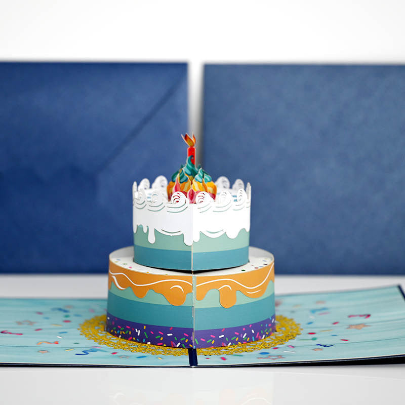 Happy Birthday Cake Pop-Up Card - Image 3