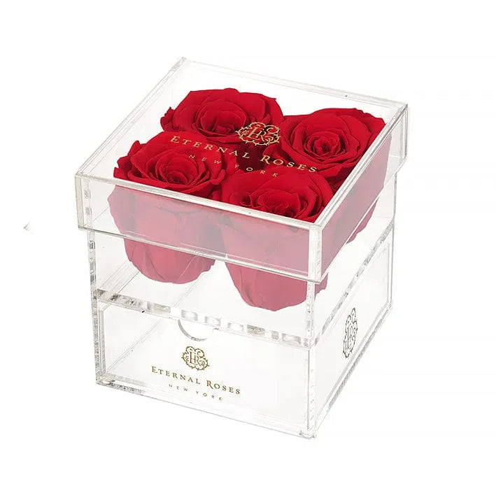 Madison Four Rose Gift Box in Scarlet