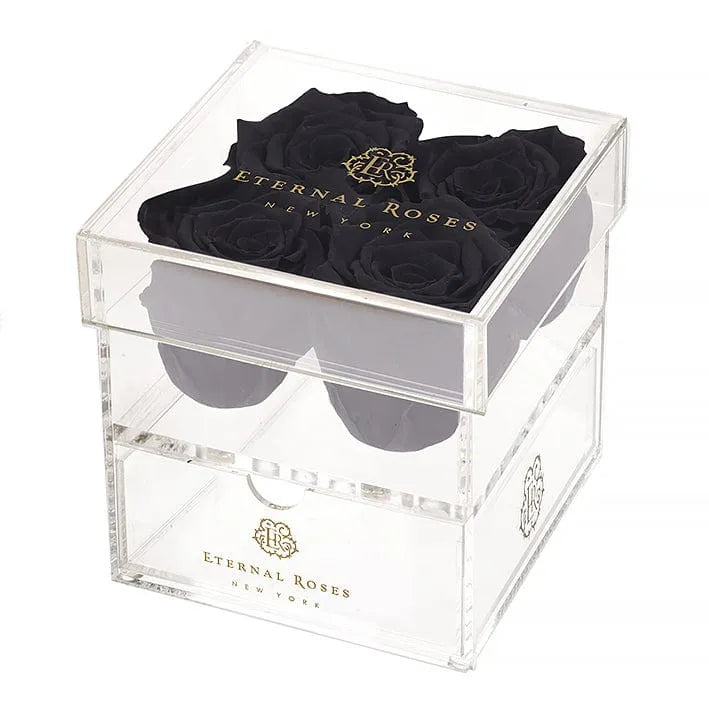 Madison Four Rose Gift Box | Midnight Black Roses Arrangements