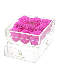 Madison Nine Rose Gift Box in Hot Pink