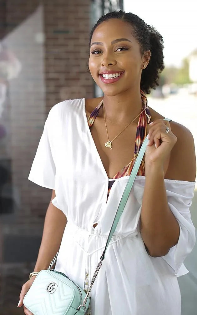 Seashell & Seahorse Necklace with Evil Eye - Image 3